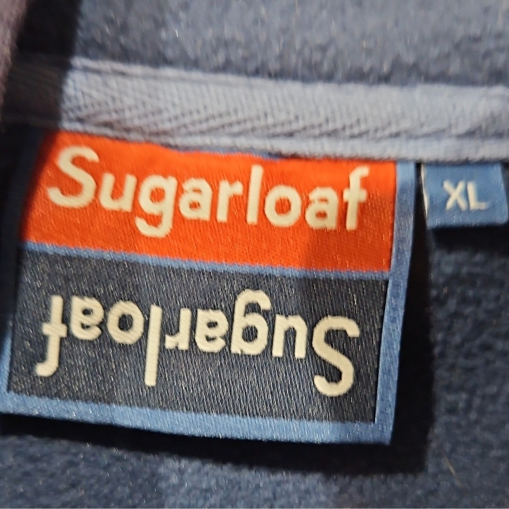 Sugarloaf Social Club Mens XL Fleece Pullover Navy Blue Snap Neck Jacket Pockets - Picture 12 of 16